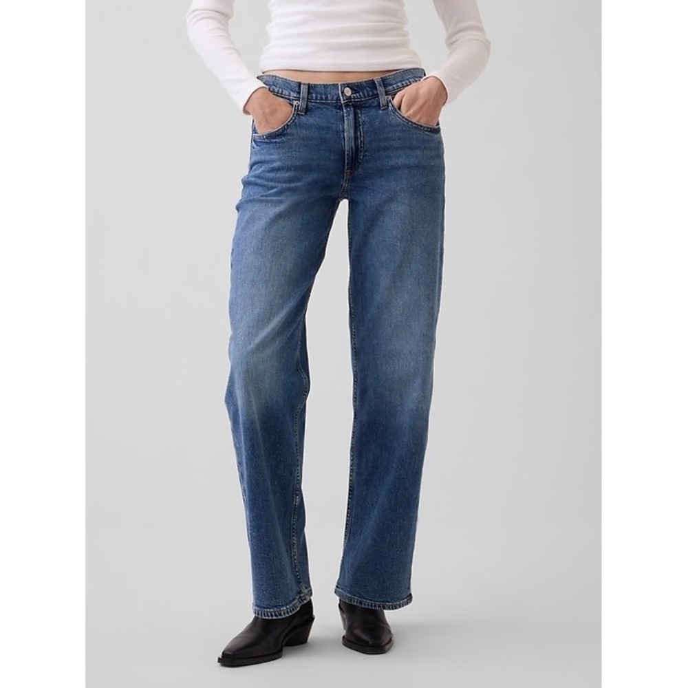 Gap '90s Loose Mid Rise Jeans Medium Wash Petite Size 29